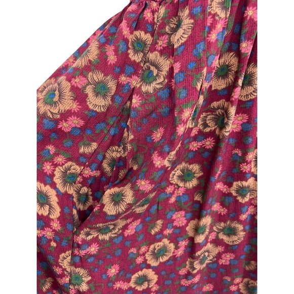 Natural Life Womens Medium Floral Sundress Embroidery Red Blue Boho - Picture 5 of 8